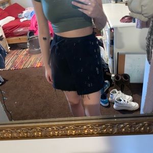 Wrap around denim skirt